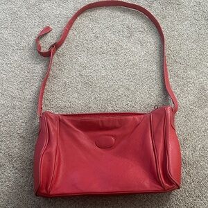Vintage Woodward Red Leather Shoulder Bag